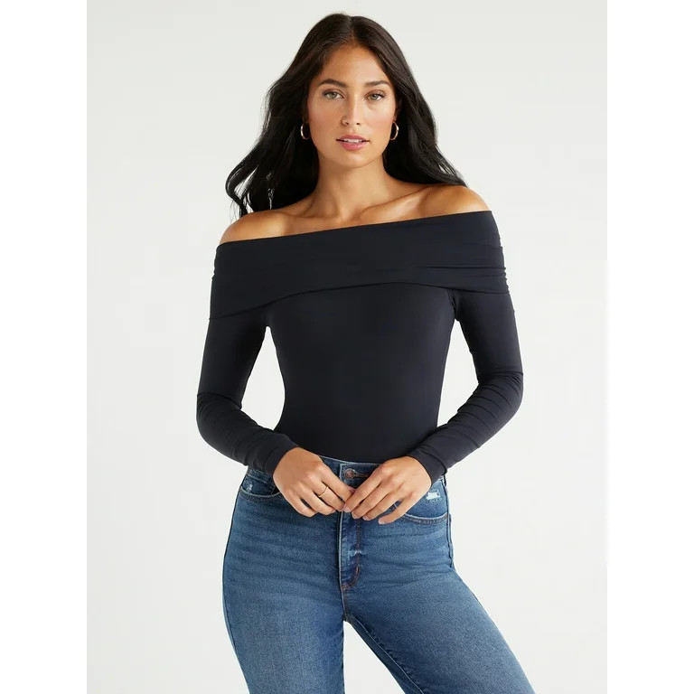 Sofia Jeans Women's Seamless Off the Shoulder Bodysuit, Sizes XS-2XL | Walmart (US)