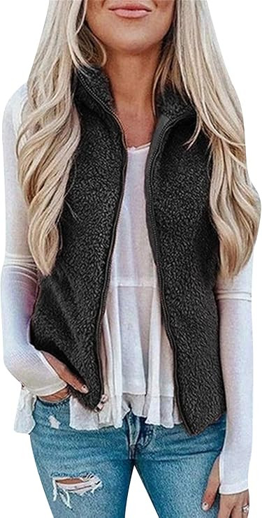 EFOFEI Womens Sleeveless Removed Hooded Slim Winter Quilted Puffer Vest Coat | Amazon (US)