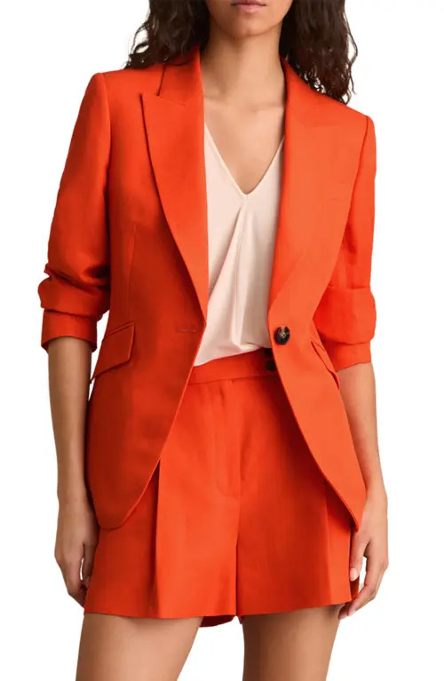 Reiss Raine One-Button Blazer in Orange at Nordstrom, Size 2 Us | Nordstrom