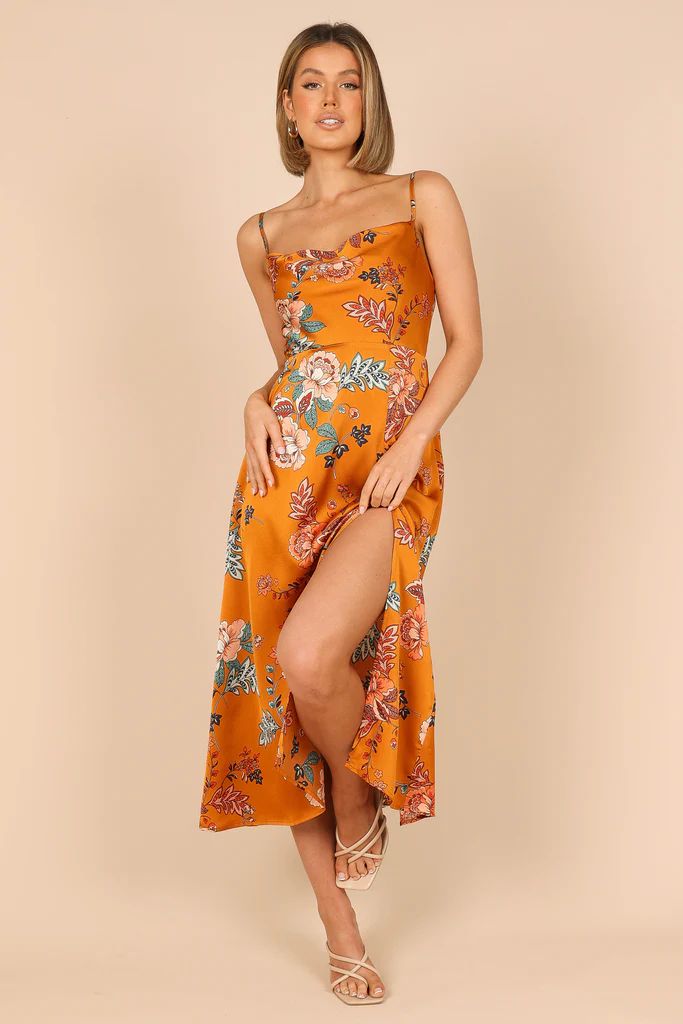 Alejandra Cowl Neck Midi Dress - Tan | Petal & Pup (US)