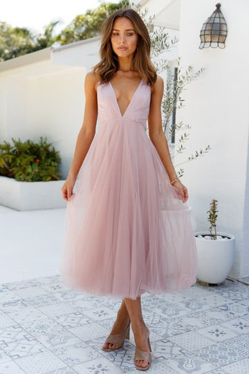 Kiss The Girl Midi Dress Blush | Hello Molly (AU)