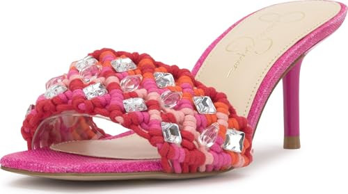 Jessica Simpson Cameleah Braided Jewel Heeled Sandal, Bright Orchid, 9.5 | Amazon (US)
