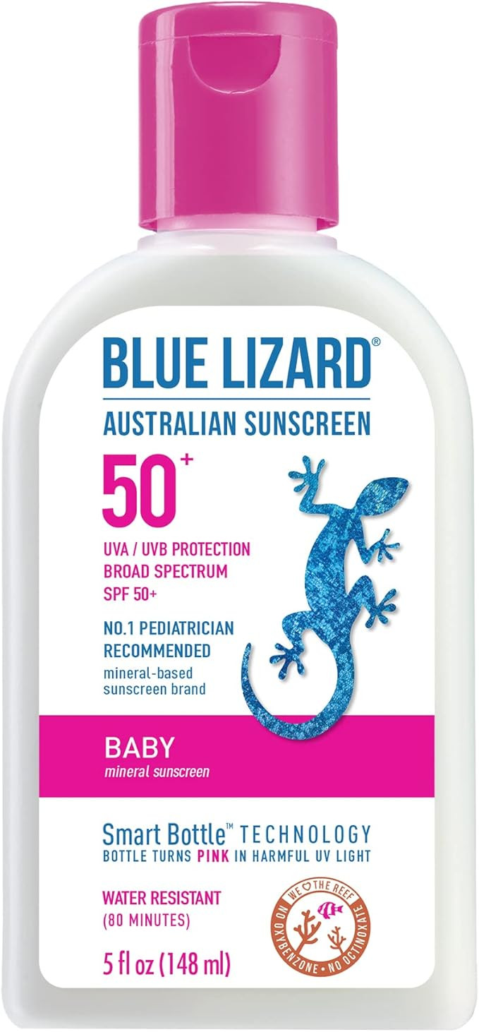 Blue Lizard Baby Mineral Sunscreen with Zinc Oxide, Water Resistant, UVA/UVB Protection with Smar... | Amazon (US)