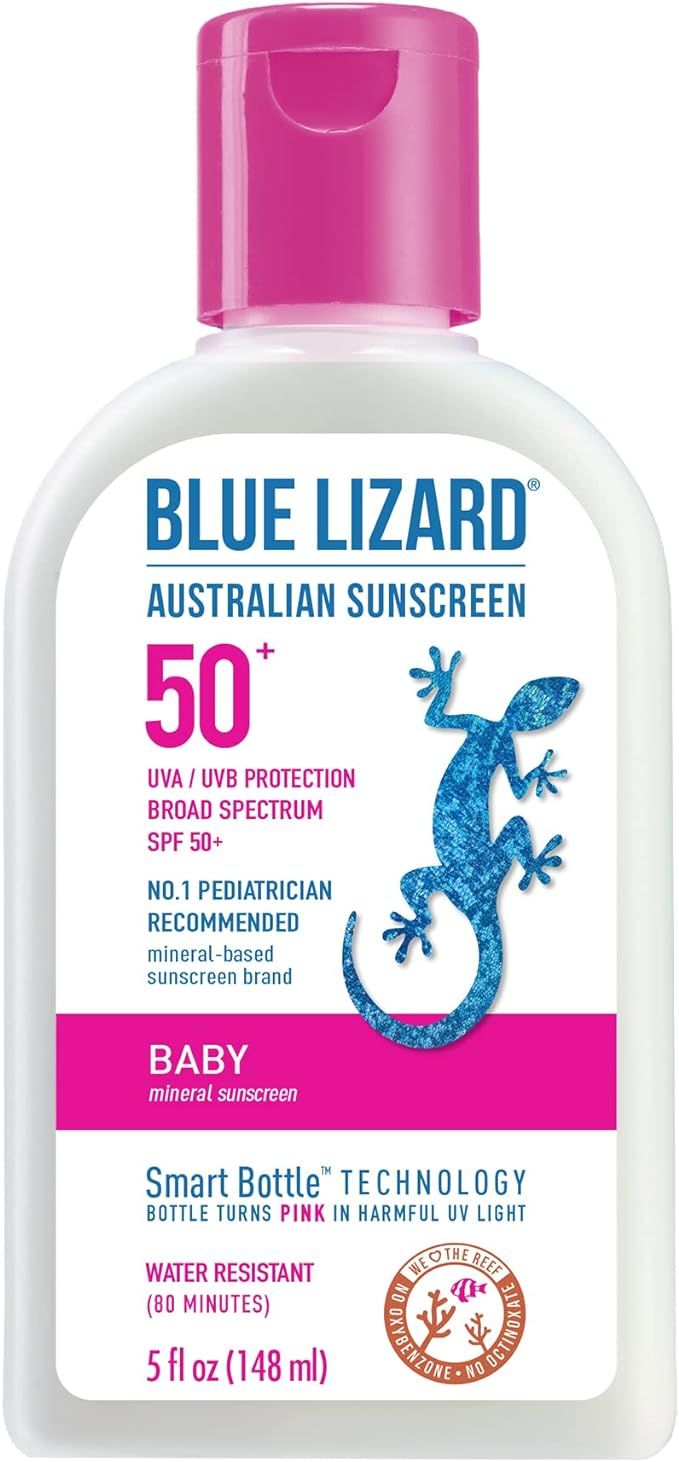 Blue Lizard Baby Mineral Sunscreen with Zinc Oxide, Water Resistant, UVA/UVB Protection with Smar... | Amazon (US)