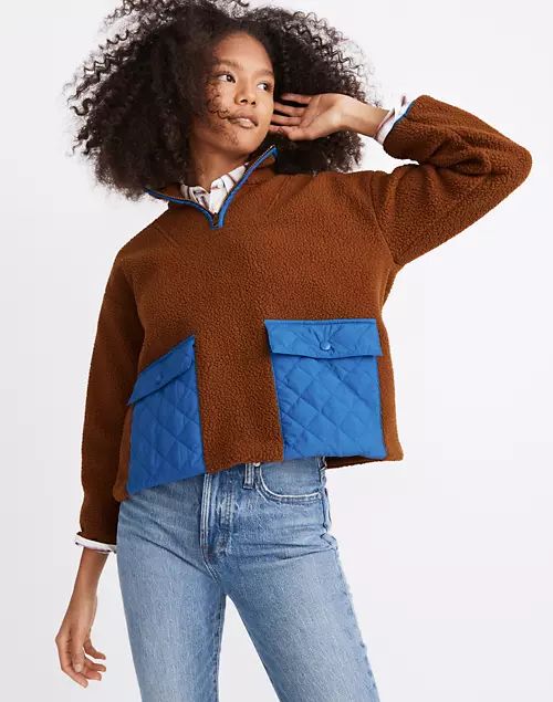 (Re)sourced Fleece Quilted-Pocket Popover Jacket | Madewell