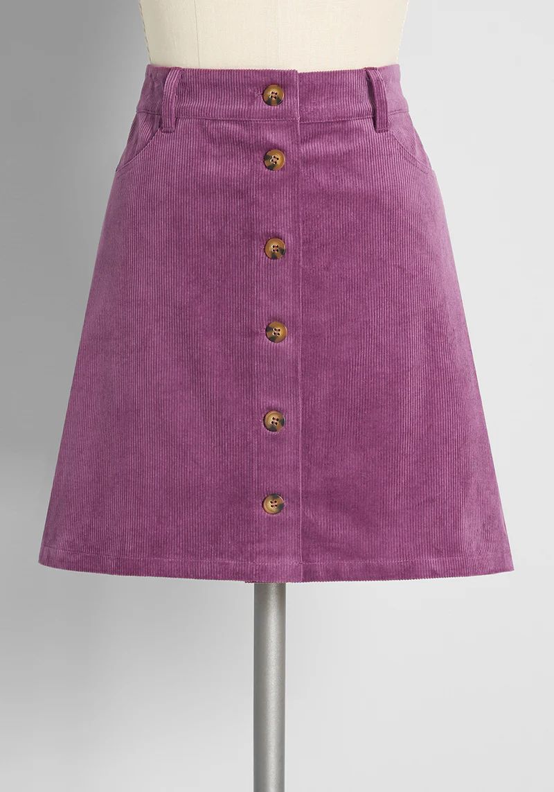Berry Goodness Button-Front Mini Skirt | ModCloth