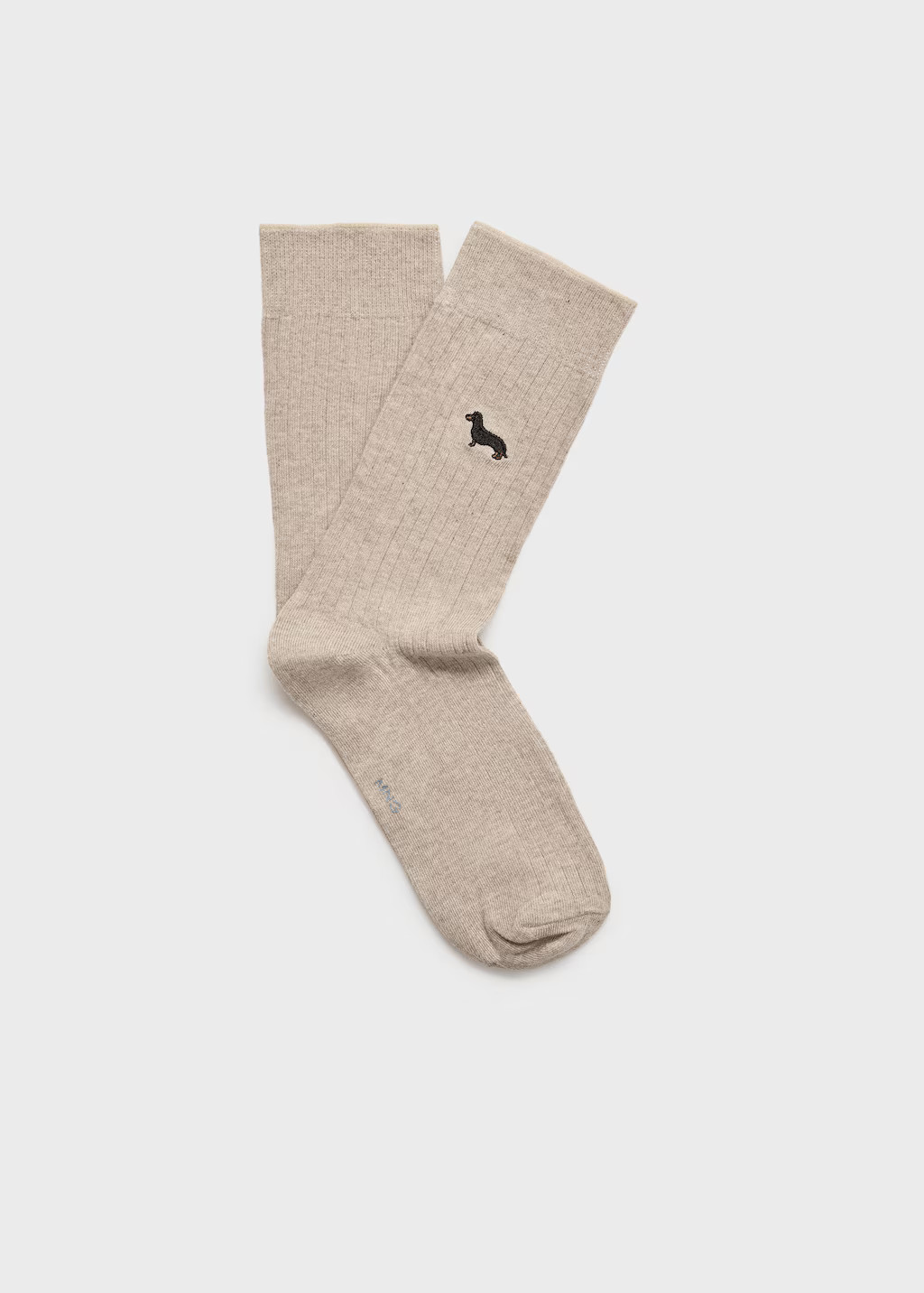 Embroidered cotton socks beige - Man - 09-11 - MANGO MAN | MANGO (UK)