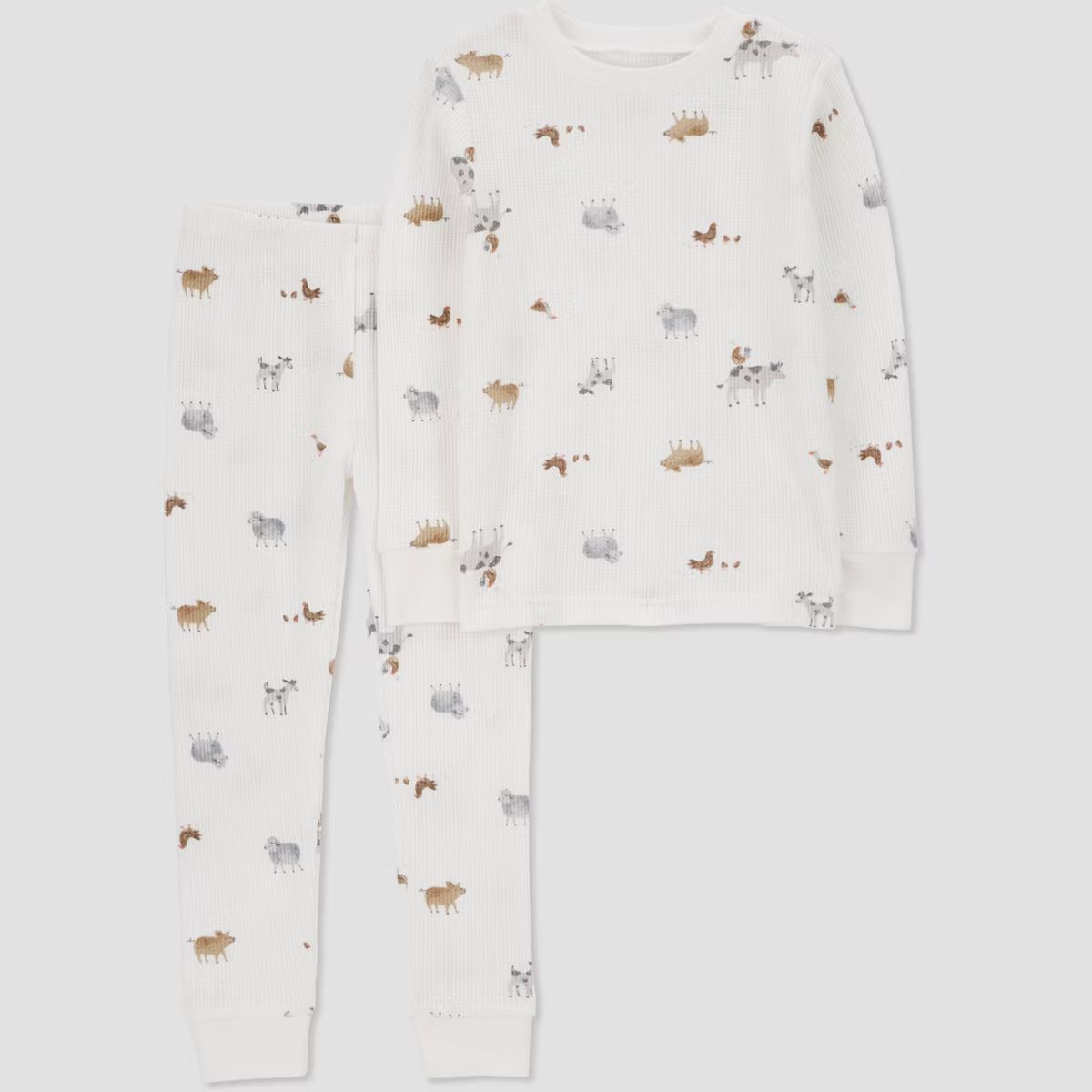 Carter's Just One You® Toddler 2pc Long Sleeve Animals Pajama Set - Off-White | Target