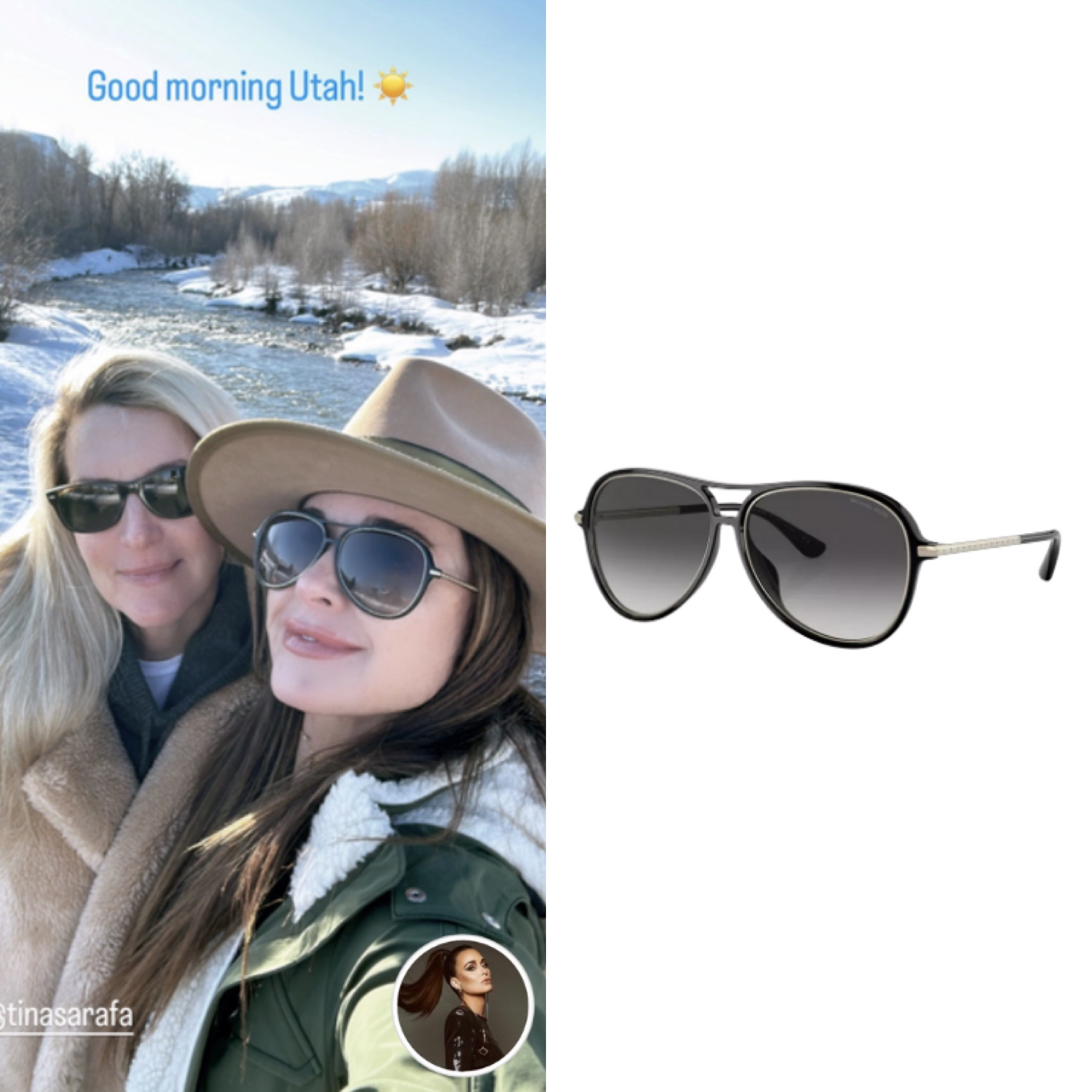 Awesome Aviators // Get Details On Kyle Richards' Black Aviator Sunglasses With The Link In Our Bio 📸= @kylerichards18 #RHOBH #KyleRichards 