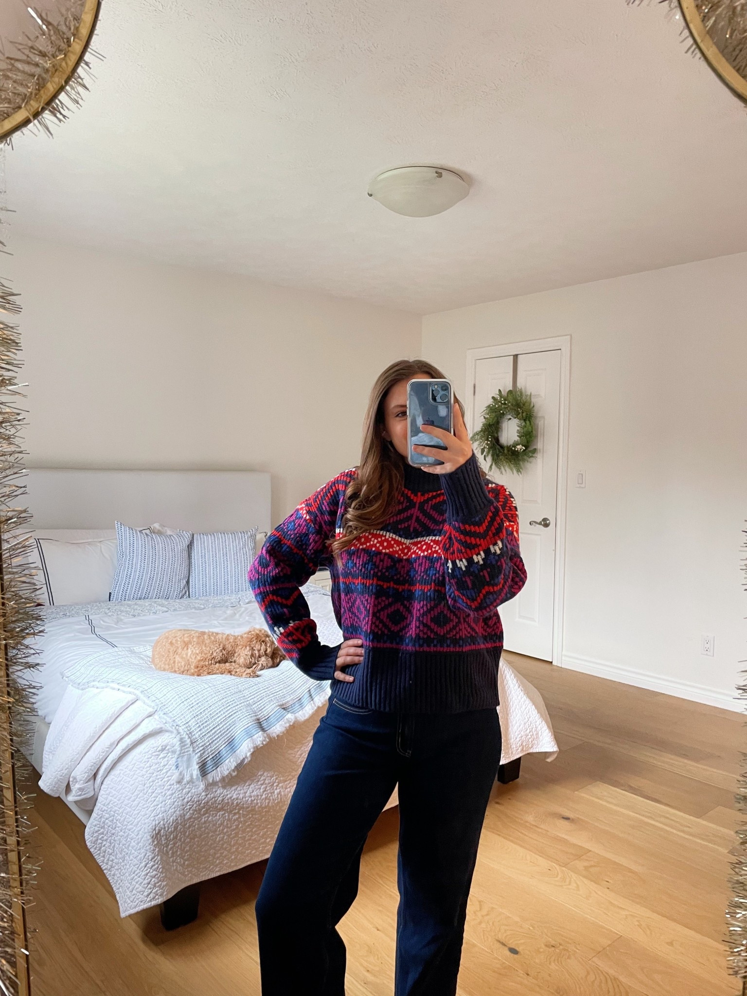 I love this navy, purple, and red fair isle sweater! So cute and cozy for the holidays! 

#LTKCyberWeek #LTKSaleAlert #LTKGiftGuide