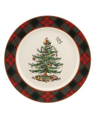 Christmas Tree Tartan Buffet Plate | Macy's