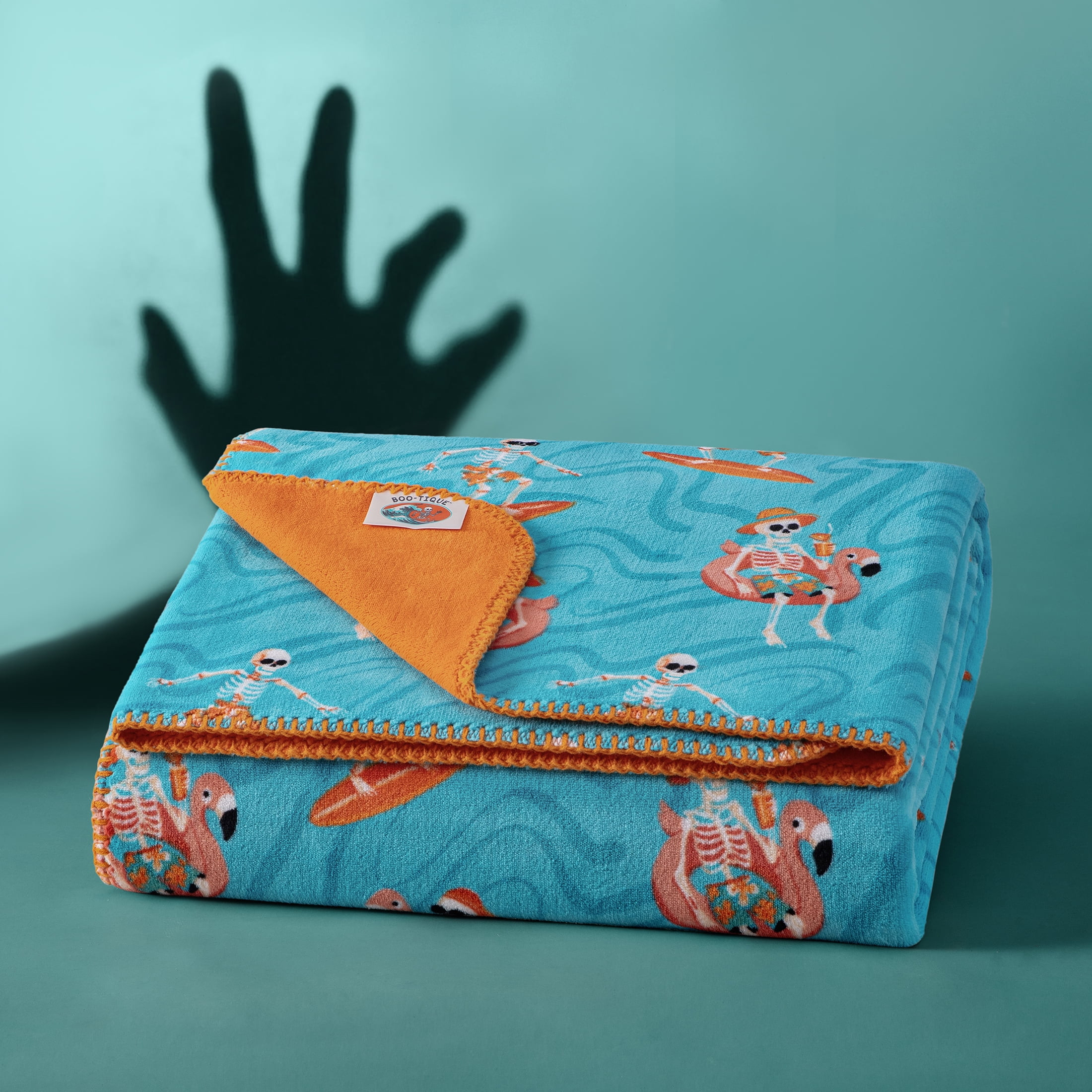 Boo-tique Beach Skeletons Oversize Coco Plush Throw Blanket, Oversize Throw - Walmart.com | Walmart (US)