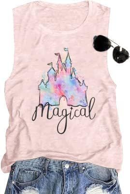LUKYCILD Magic Castle Tank Top Girls Trip Shirts for Women 2023 Holiday Vacation Sleeveless Tops | Amazon (US)