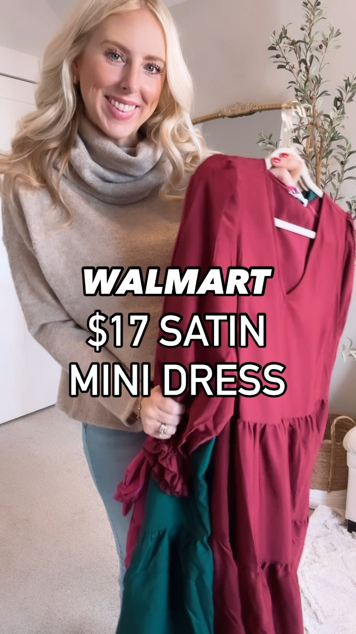Almost satin dress, time and tru, Walmart outfit, Walmart fashion, Walmart try on 

#LTKfindsunder50 #LTKsalealert #LTKHoliday