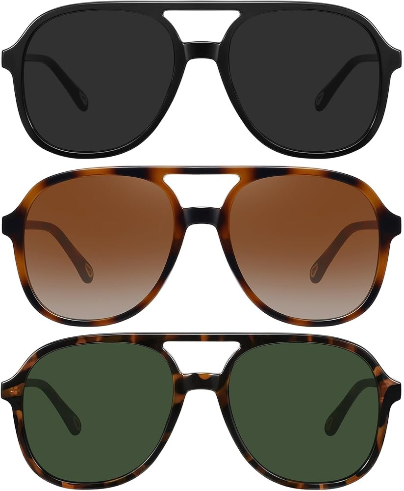 MEETSUN Retro Oversized Aviator Sunglasses for Women Men Trendy Square Aviators 70s Vintage Sun G... | Amazon (US)