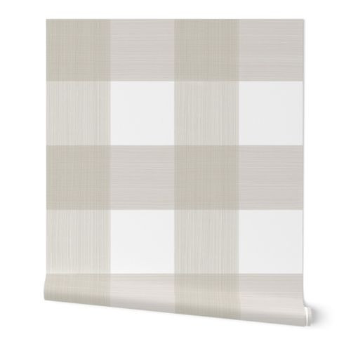 Putty 6" Buffalo Plaid  Wallpaper bydanika_herrick | Spoonflower