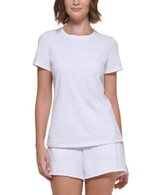 Women's Cotton Short-Sleeve Crewneck T-Shirt | Macy's