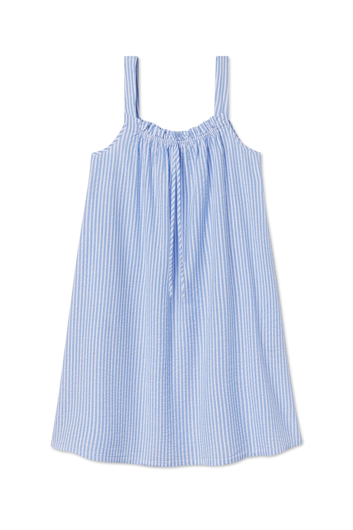 Alice Nightgown in Blue Seersucker | Lake Pajamas