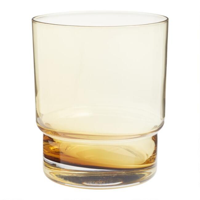 Amber Stackable Double Old Fashioned Glass Set of 2 | World Market