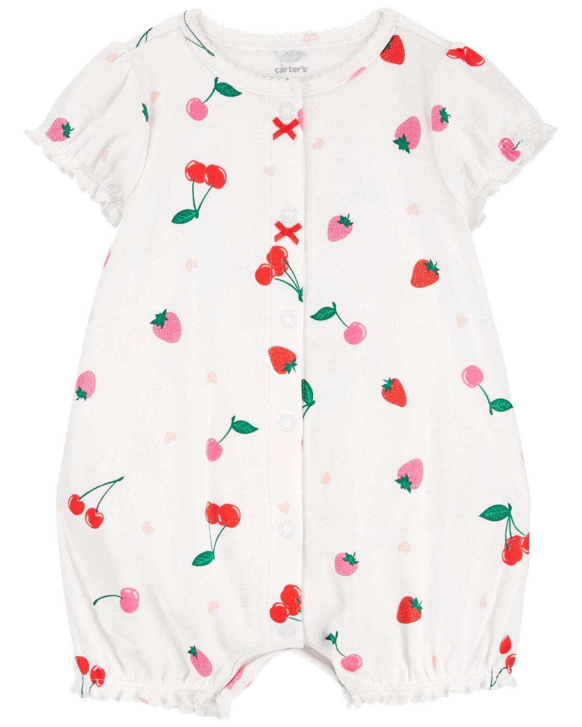 White Baby Cherry Snap-Up Romper | carters.com | Carter's