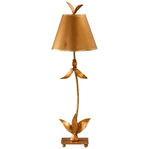 Red Bell Gold Leaf Steel Leaves Buffet Table Lamp - #523X9 | Lamps Plus | Lamps Plus