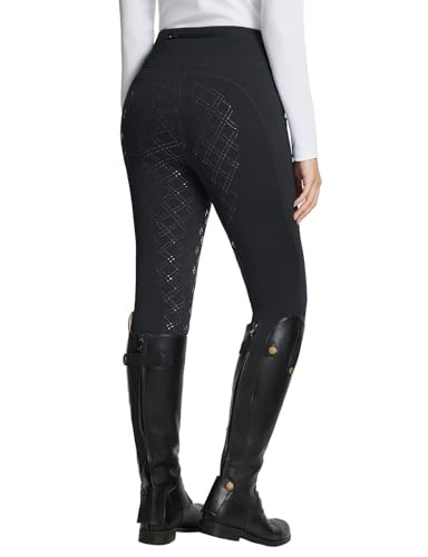 baleaf Women's Winter Riding Breeches Full Seat Fleece Equestrian Horse Riding Pants Pockets Black L | Amazon (US)