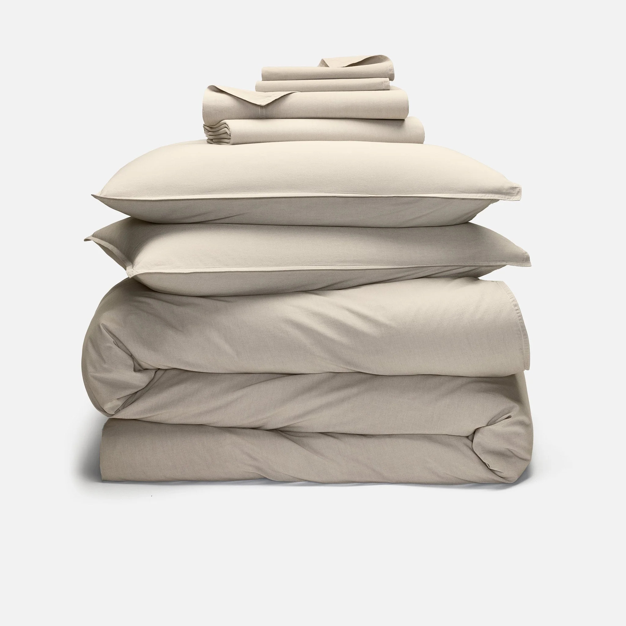 Brooklinen Washed Classic Percale Hardcore Sheet Bundle size Full in Oak Chambray | Brooklinen