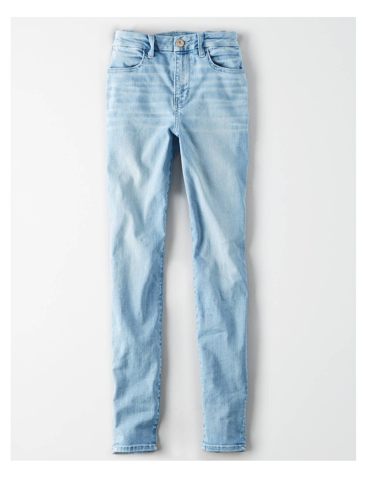 AE Ne(X)t Level Curvy High-Waisted Jegging, Icy Blue | American Eagle Outfitters (US & CA)