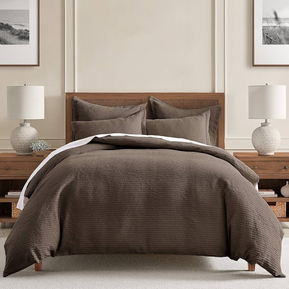 Levtex Home - Cloud Waffle Duvet Cover Set - Twin Duvet Cover + Two Standard Pillow Case - Waffle... | Amazon (US)