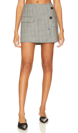Birilla Asymmetrical Mini Skirt in Ash | Revolve Clothing (Global)