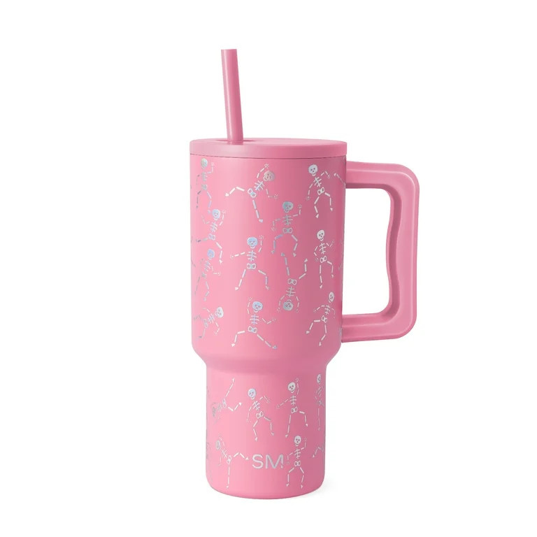 Simple Modern 30 fl oz Insulated Stainless Steel Trek Tumbler with Straw Lid | Dancing Disco Skel... | Walmart (US)