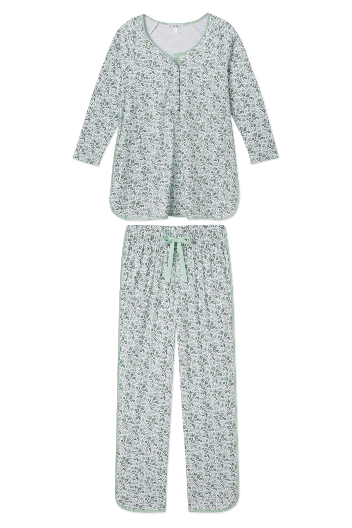 Pima Maternity Long-Long Set in Topiary Garden Floral | Lake Pajamas