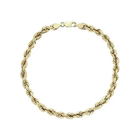 Brilliance Fine Jewelry 10K Yellow Gold 4.85MM-4.90MM Hollow Rope Bracelet 8.5 | Walmart (US)
