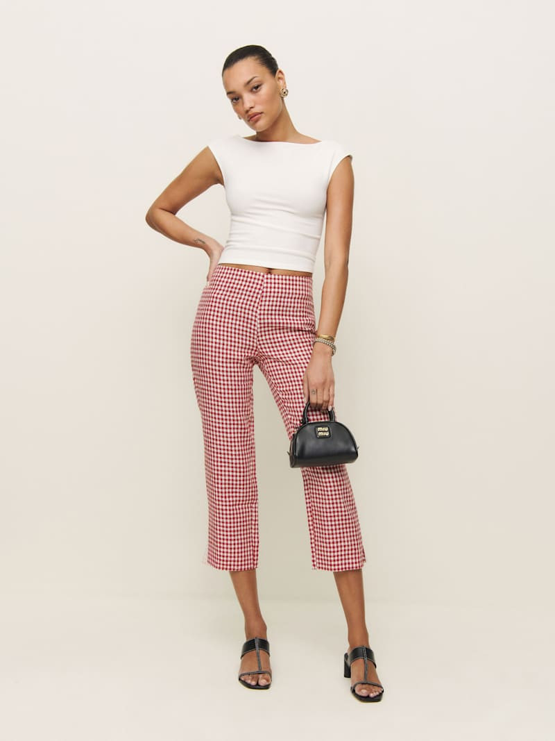 Petra Linen Low Rise Pedal Pusher Pant | Reformation (Global)