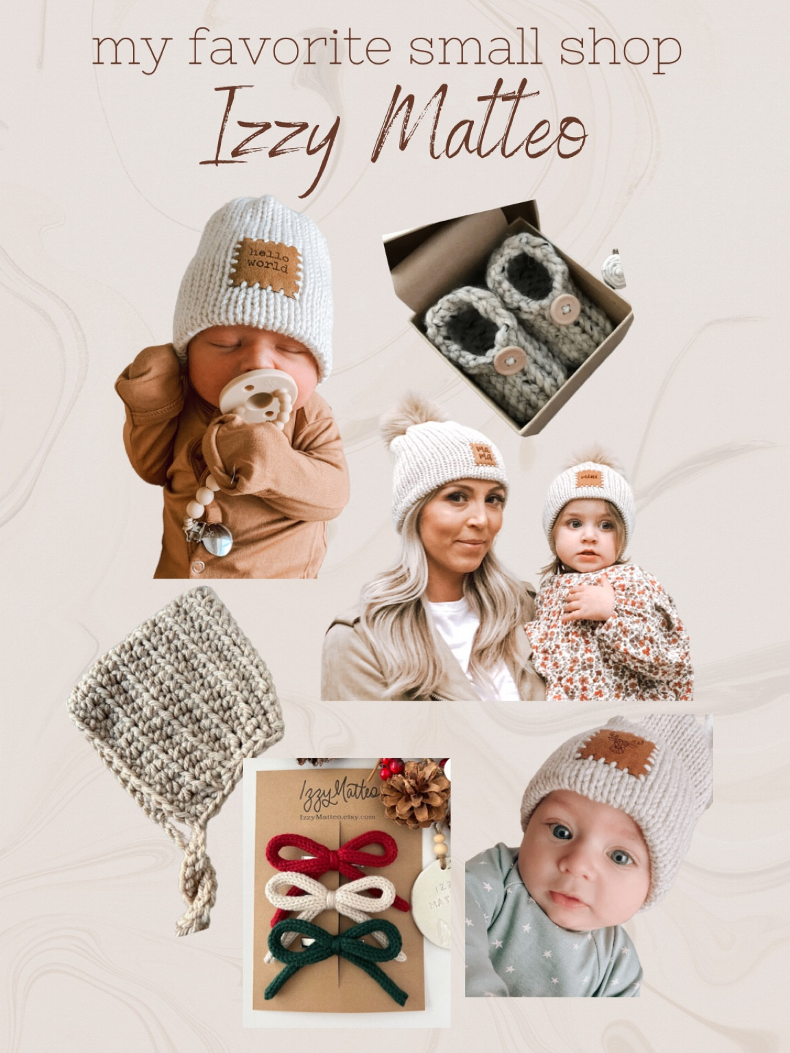 Best newborn knit beanie!! Hello world newborn beanie. Booties, mommy and me, daddy and me matching beanies 

#LTKGiftGuide #LTKCyberweek #LTKbaby