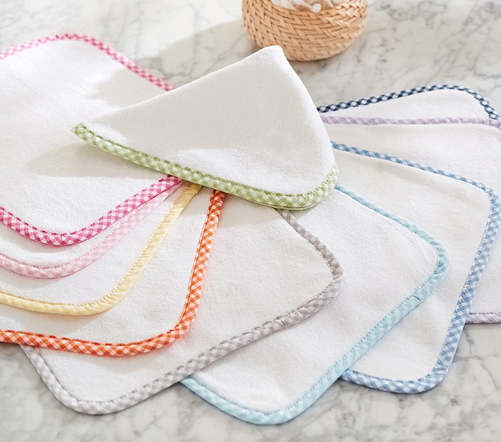 Gingham Washcloths - Set of 3 | Pottery Barn Kids