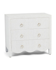 28X16X27 3 Drawer Scallop Chest Of Drawers | TJ Maxx