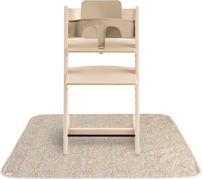 mushie Baby Splat Mat 42.5x42.5 Inch (Pastel Blooms) | Water Resistant for Under High Chair and I... | Amazon (US)