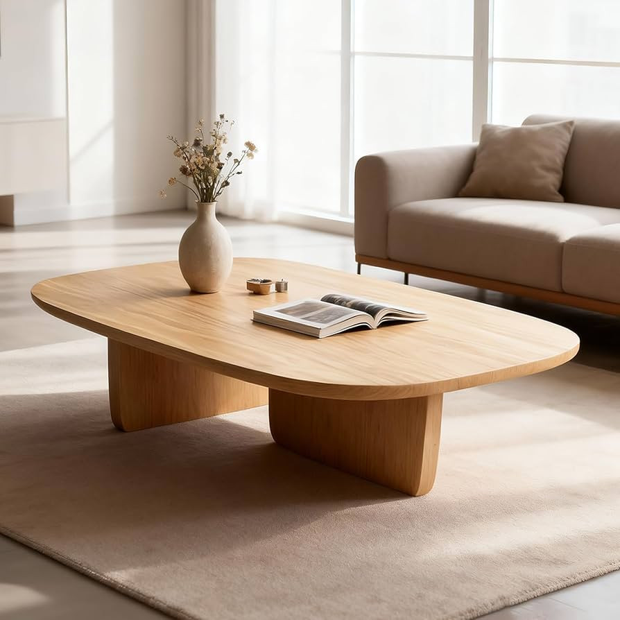 Solid Wood Coffee Tables, Farmhouse Living Room Coffee Table, Modern Center Table for Home Office... | Amazon (US)