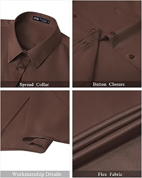 J.VER Womens Button Down Shirts Stretch Wrinkle Free Formal Short Sleeve Dress Shirt Summer Work ... | Amazon (US)