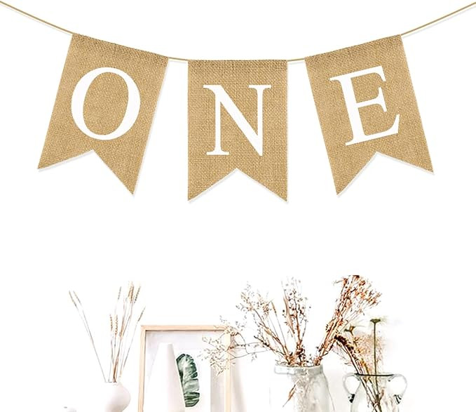 Banner for Nursery Decor First Birthday Party Rustic Theme Decoration for boy or Girl，1st Birth... | Amazon (US)