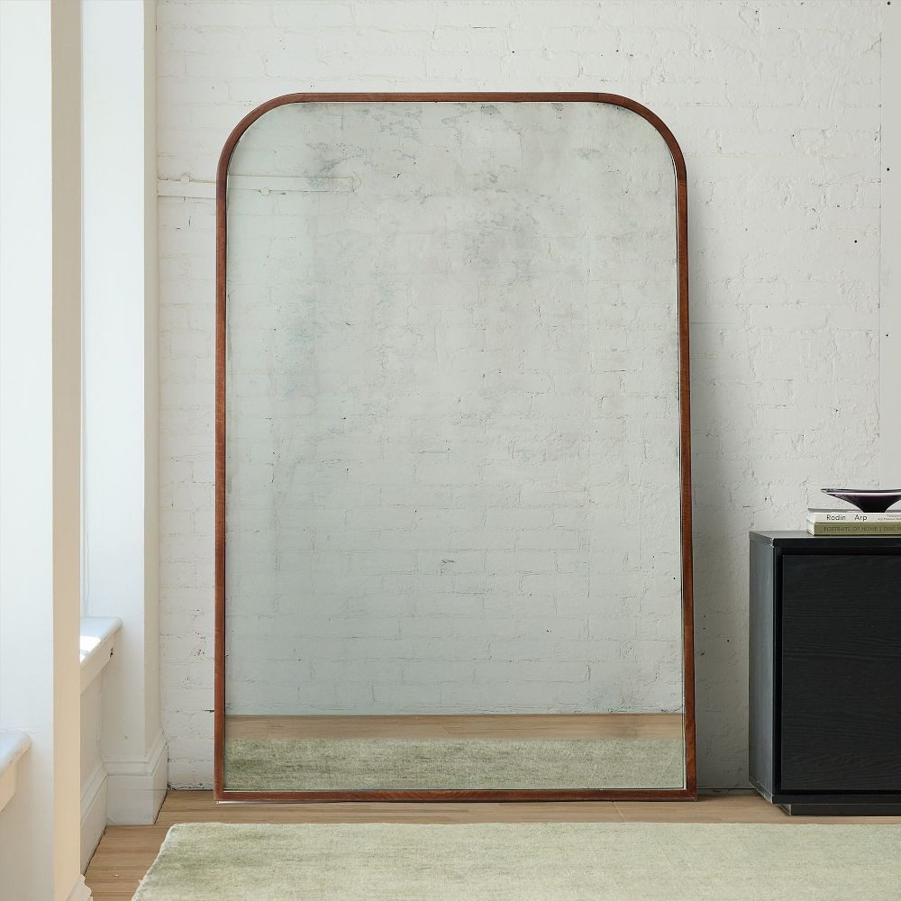 Streamline Oversized Antiqued Wide Arch Wood Floor Mirror | West Elm (US)