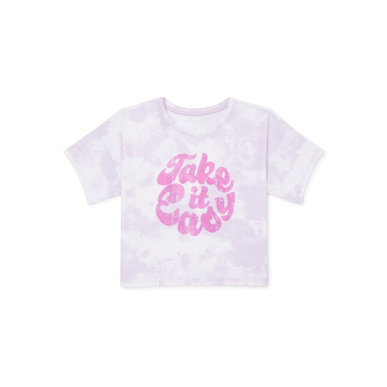 Wonder Nation Girls Boxy Graphic Tee, Sizes 4-18 | Walmart (US)
