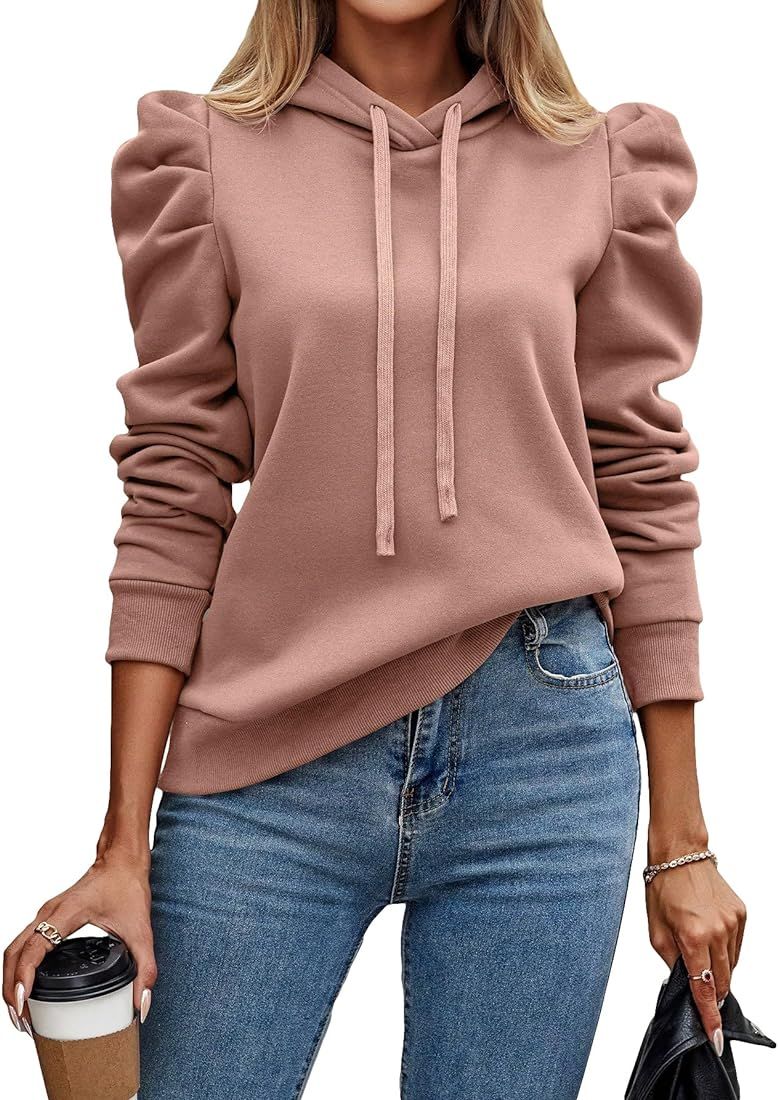 SOLY HUX Women's Hoodies Drawstring Puff Long Sleeve Casual Pullover Sweatshirt | Amazon (US)