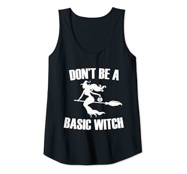 Amazon.com: Don't be a Basic Witch Tee Funny Halloween Witch Pun Tank Top : Clothing, Shoes & Jew... | Amazon (US)