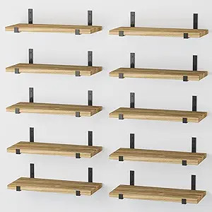 Fixwal Floating Wall Shelves, Set of 10, 15.8” x 5.9” Rustic Wood Wall Decor, Farmhouse Wall ... | Amazon (US)