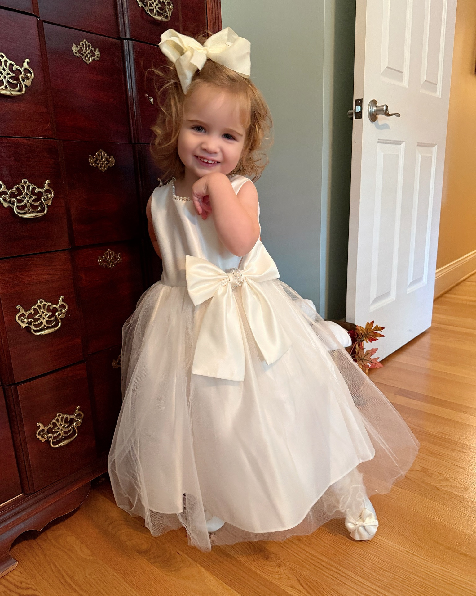🤍 Caroline’s Flower Girl Dress for Auntie’s Wedding 🌸

One of the sweetest little moments! 🥹🤍 Caroline is getting ready to be a flower girl at my sister’s wedding, and I couldn’t love this little look more!

This ivory satin and tulle dress has the prettiest pearl details, an oversized bow, and the most beautiful twirly skirt. Paired with bow shoes and ruffle lace socks, it’s such a darling outfit for a little flower girl. 🎀

The dress is from Dillard’s, and I found the sweetest coordinating accessories on Amazon! Perfect inspiration for flower girl dresses, weddings, portraits, and other special occasions.

Shop little girls’ ivory flower girl dresses, satin bow dresses, pearl detail dresses, tulle wedding dresses, toddler wedding outfits, flower girl shoes, bow Mary Janes, ruffle lace socks, and special occasion dresses for girls. 🤍✨

#LTKKids #LTKWedding #LTKBaby