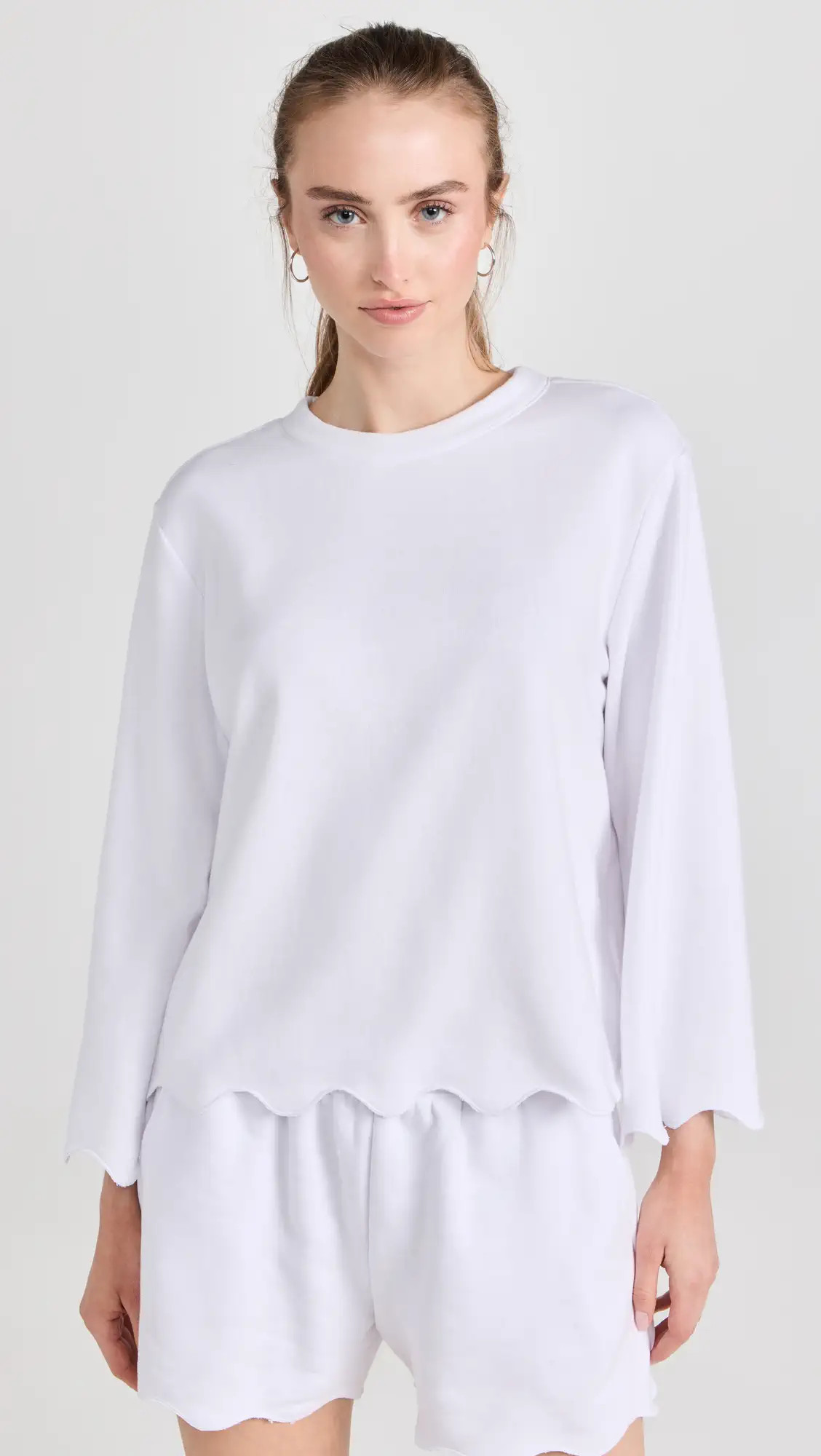 Splendid Nori Scalloped Trim Sweatshirt | Shopbop | Shopbop