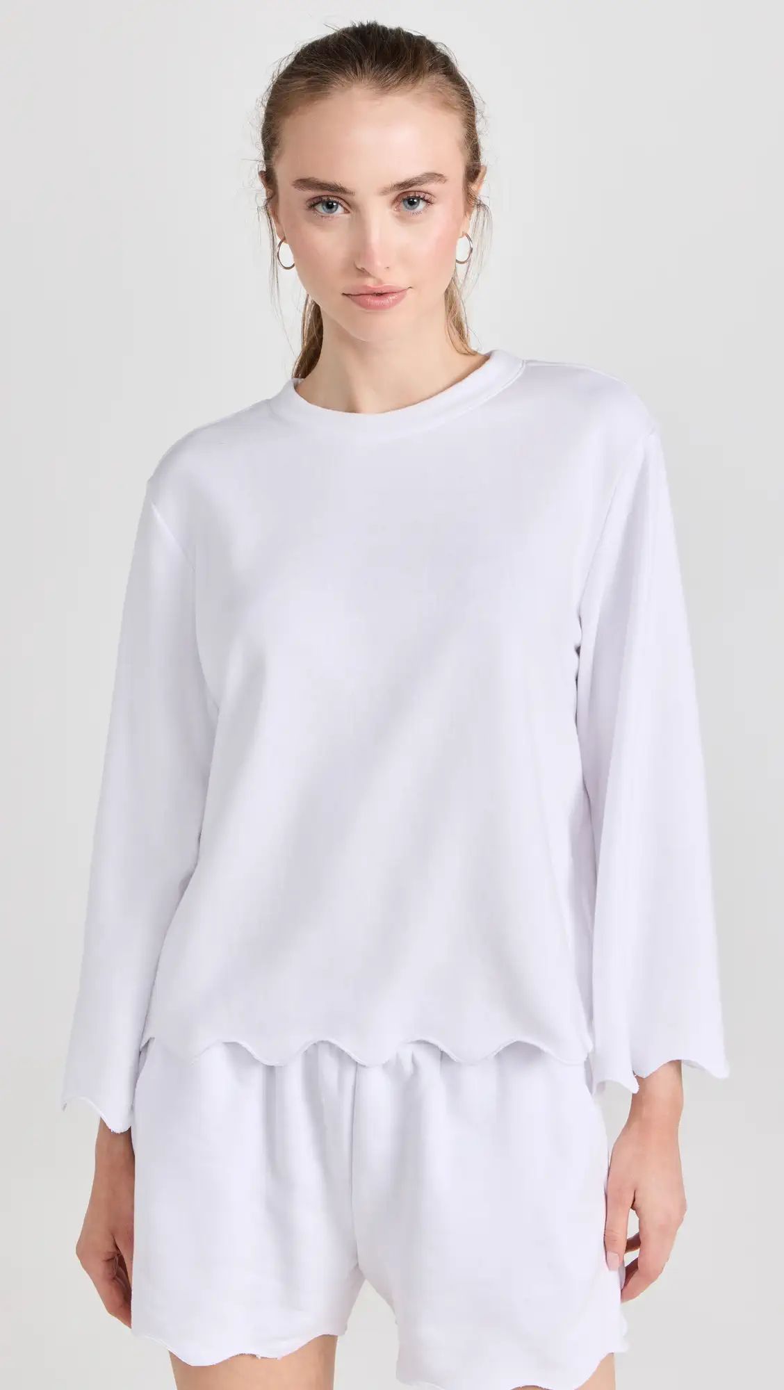 Splendid Nori Scalloped Trim Sweatshirt | Shopbop | Shopbop