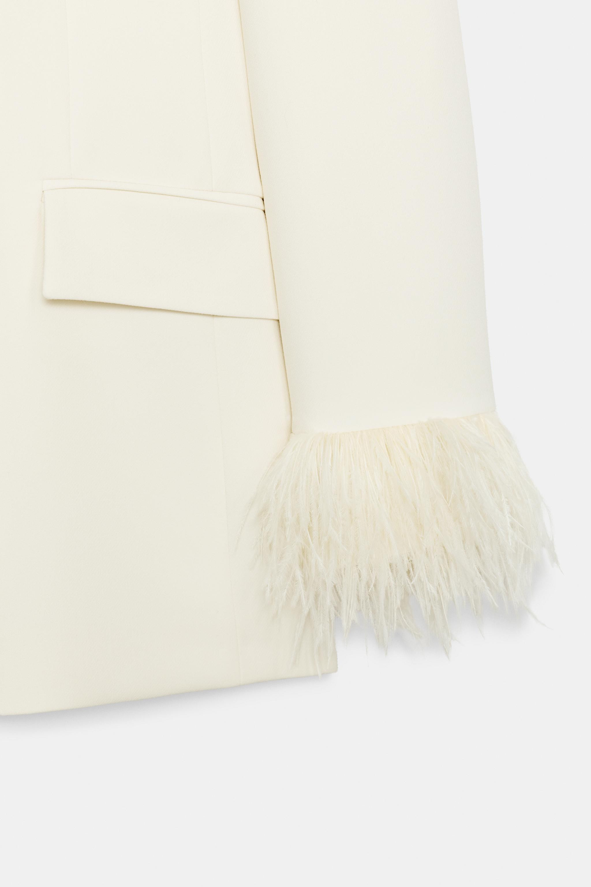 BLAZER WITH FEATHER CUFFS | Zara UK